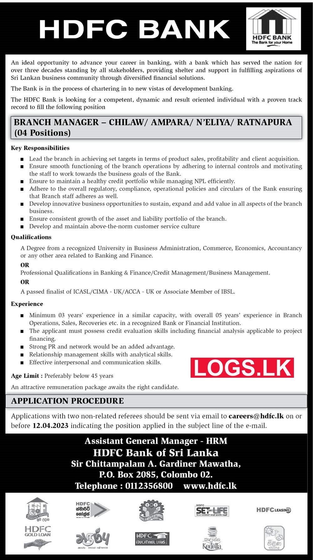 Branch Manager Hdfc Bank Job Vacancies 2023 Application 2897